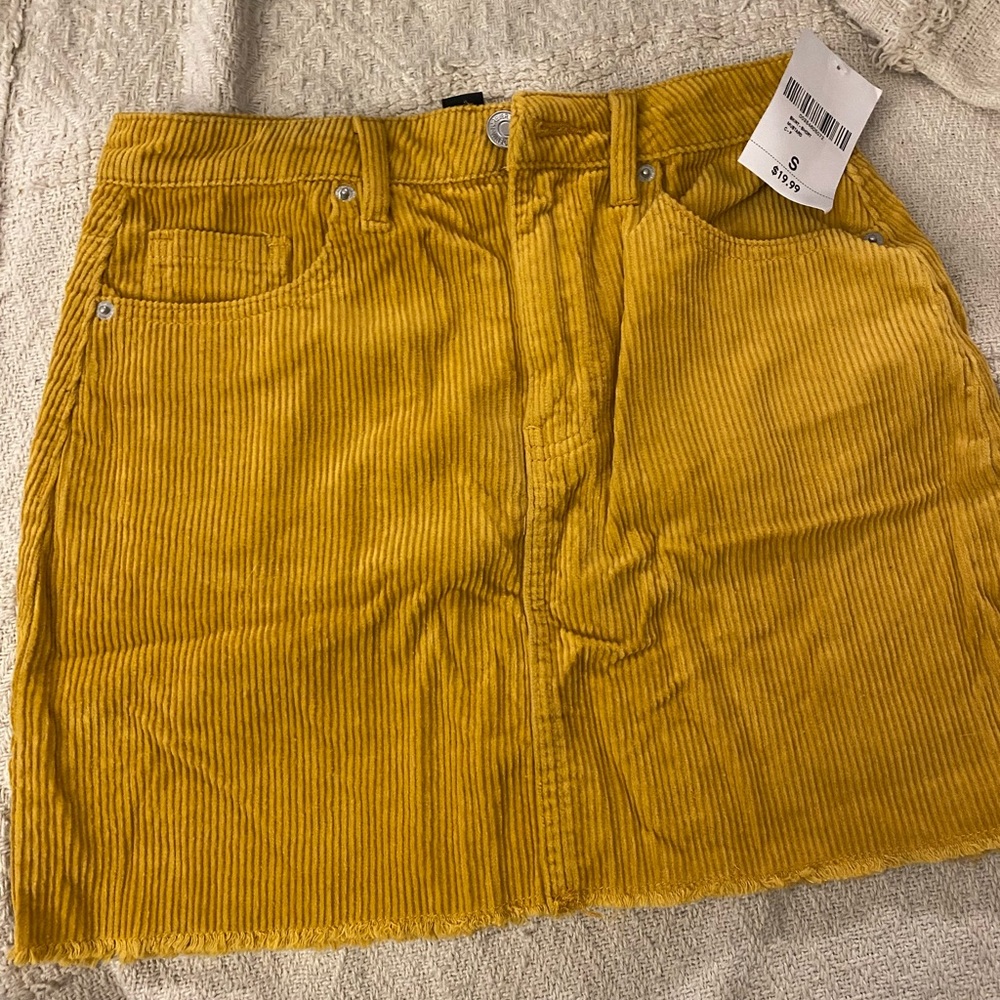 Forever 21 Corduroy Yellow Skirt S